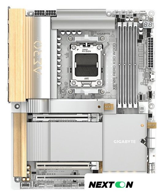Материнская плата Gigabyte X870E Aero X3D Wood - Изображение №1 — Интернет-магазин Nexton