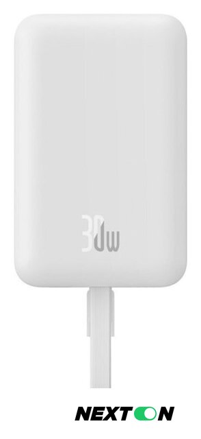 Внешний аккумулятор Baseus Magnetic Fast Charge Power Bank Type-C Edition 30W 10000mAh (белый) - Изображение №2 — Интернет-магазин Nexton