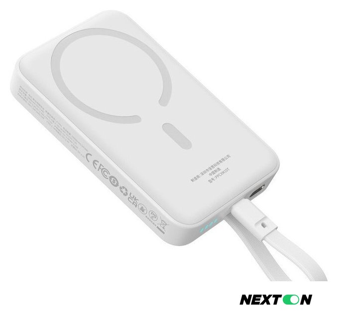 Внешний аккумулятор Baseus Magnetic Fast Charge Power Bank Type-C Edition 30W 10000mAh (белый) - Изображение №5 — Интернет-магазин Nexton