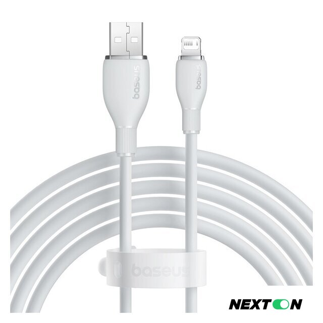 Кабель Baseus Pudding Series USB Type-A - Lightning (2 м, белый) - Изображение №1 — Интернет-магазин Nexton
