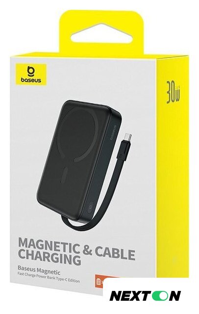 Внешний аккумулятор Baseus Magnetic Fast Charge Power Bank Type-C Edition 30W 10000mAh (черный) - Изображение №7 — Интернет-магазин Nexton