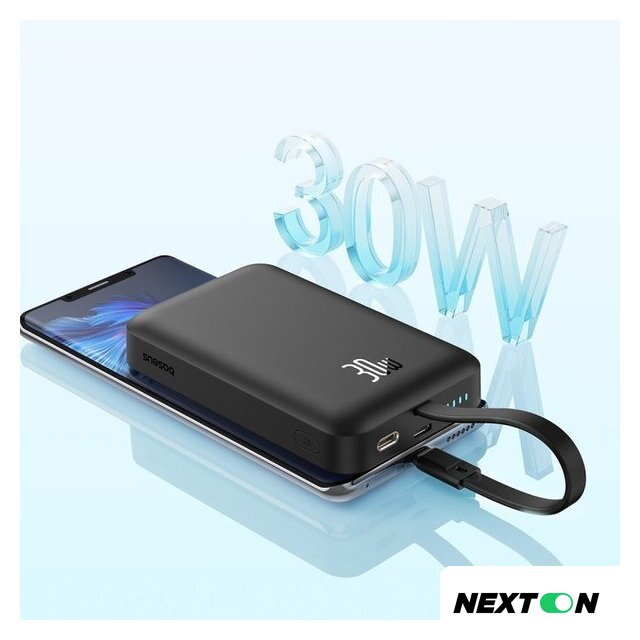 Внешний аккумулятор Baseus Magnetic Fast Charge Power Bank Type-C Edition 30W 10000mAh (черный) - Изображение №10 — Интернет-магазин Nexton