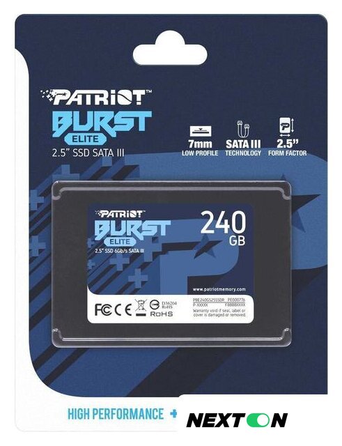 SSD Patriot Burst Elite 240GB PBE240GS25SSDR - Изображение №6 — Интернет-магазин Nexton