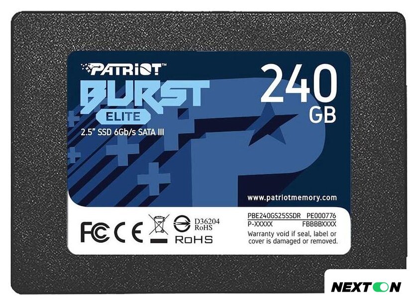 SSD Patriot Burst Elite 240GB PBE240GS25SSDR - Изображение №1 — Интернет-магазин Nexton