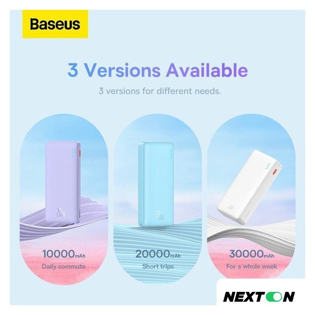 Внешний аккумулятор Baseus Airpow Fast Charge Power Bank 20W 10000mAh (сиреневый) - Изображение №16 — Интернет-магазин Nexton