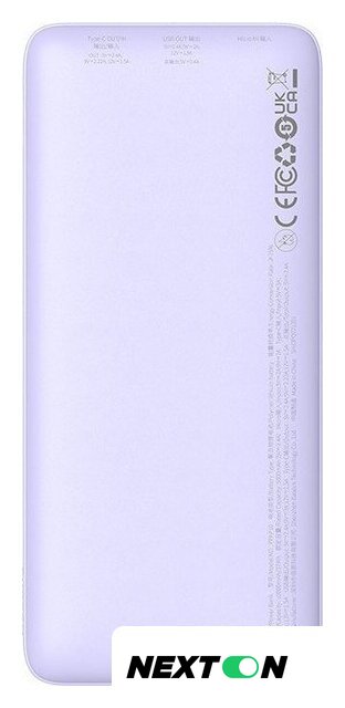 Внешний аккумулятор Baseus Airpow Fast Charge Power Bank 20W 10000mAh (сиреневый) - Изображение №2 — Интернет-магазин Nexton
