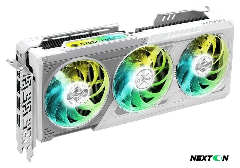 Видеокарта ASRock Radeon RX 9070 XT Steel Legend 16GB RX9070XT SL 16G - Изображение №1 — Интернет-магазин Nexton