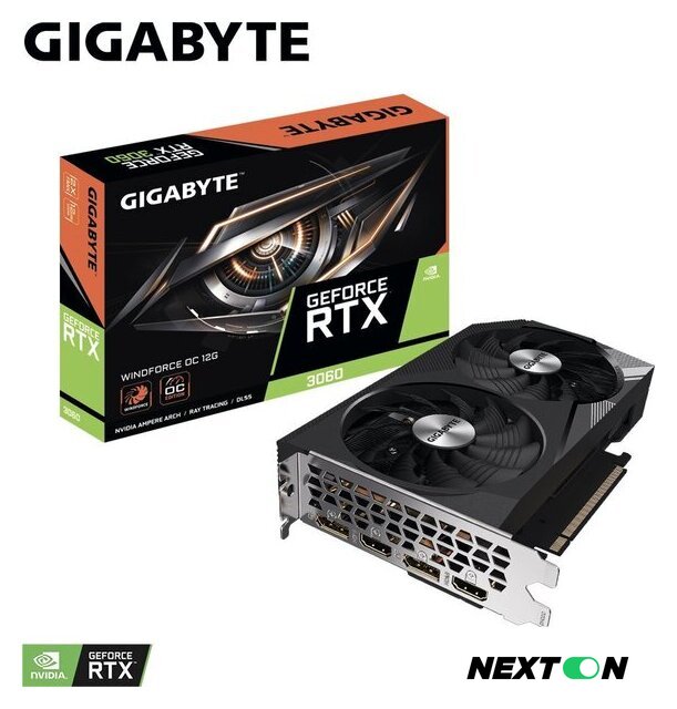 Видеокарта Gigabyte GeForce RTX 3060 Windforce OC 12G GV-N3060WF2OC-12GD - Изображение №4 — Интернет-магазин Nexton