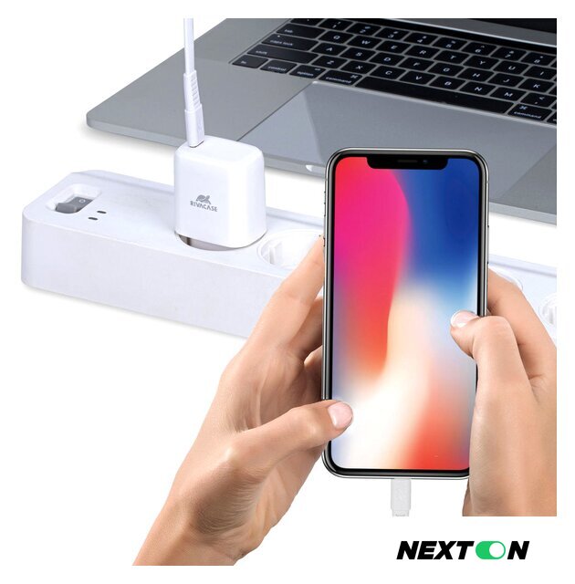 Сетевое зарядное Rivacase PS4191 W00 (белый) - Изображение №4 — Интернет-магазин Nexton