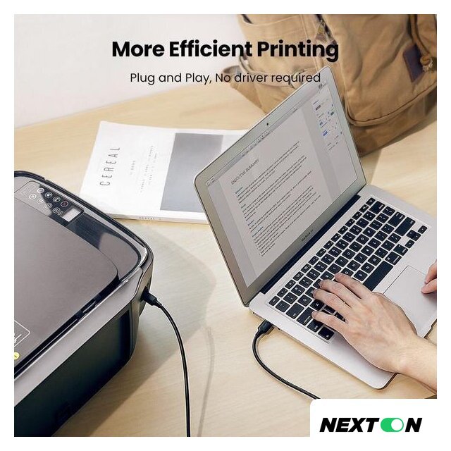 Кабель Ugreen US135 USB Type-A - USB Type-B (1 м, черный) - Изображение №3 — Интернет-магазин Nexton