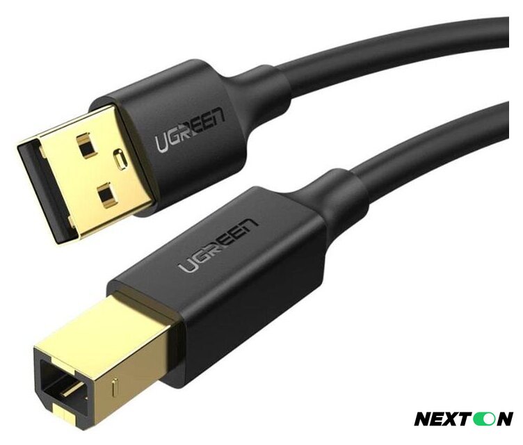 Кабель Ugreen US135 USB Type-A - USB Type-B (1 м, черный) - Изображение №1 — Интернет-магазин Nexton
