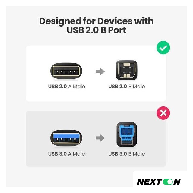 Кабель Ugreen US135 USB Type-A - USB Type-B (1 м, черный) - Изображение №7 — Интернет-магазин Nexton