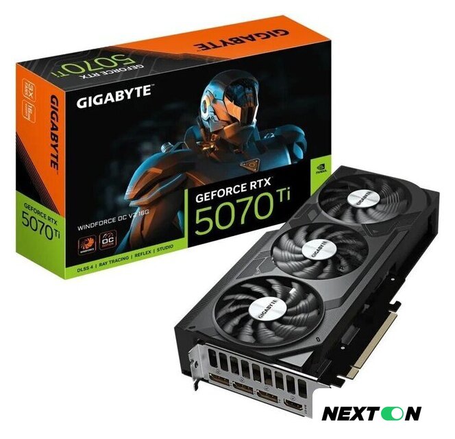 Видеокарта Gigabyte GeForce RTX 5070 Ti Windforce OC V2 16G GV-N507TWF3OCV2-16GD - Изображение №10 — Интернет-магазин Nexton