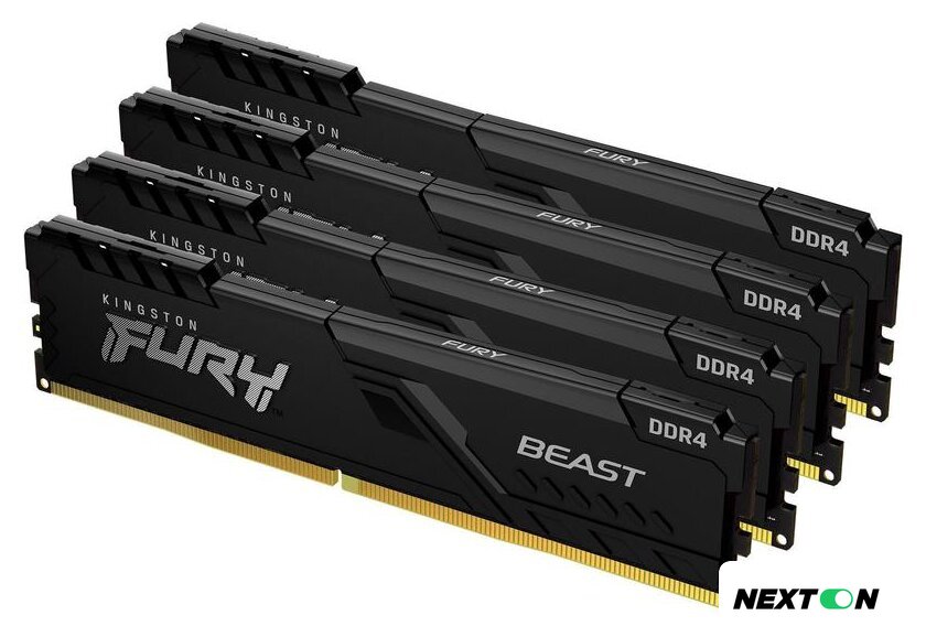 Оперативная память Kingston FURY Beast 4x8GB DDR4 PC4-28800 KF436C17BBK4/32 - Изображение №1 — Интернет-магазин Nexton