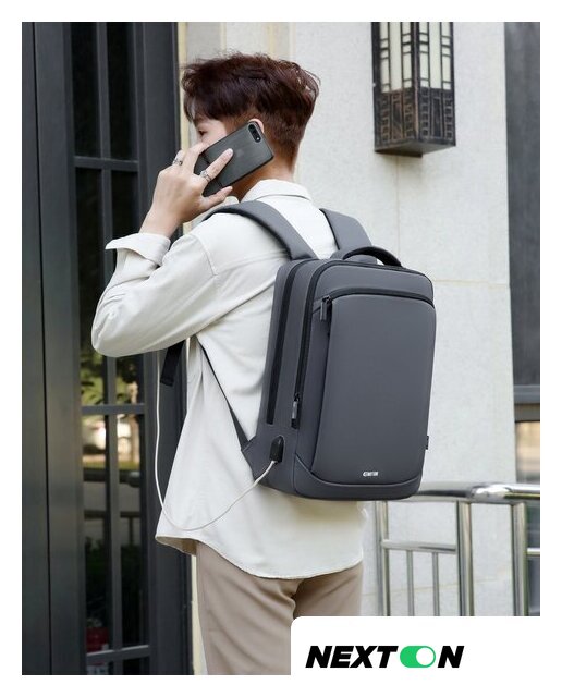 Городской рюкзак Miru Emotion 15.6 (серый) - Изображение №11 — Интернет-магазин Nexton