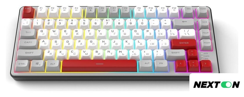 Клавиатура Ritmix RKB-681BL (серый/белый) - Изображение №3 — Интернет-магазин Nexton