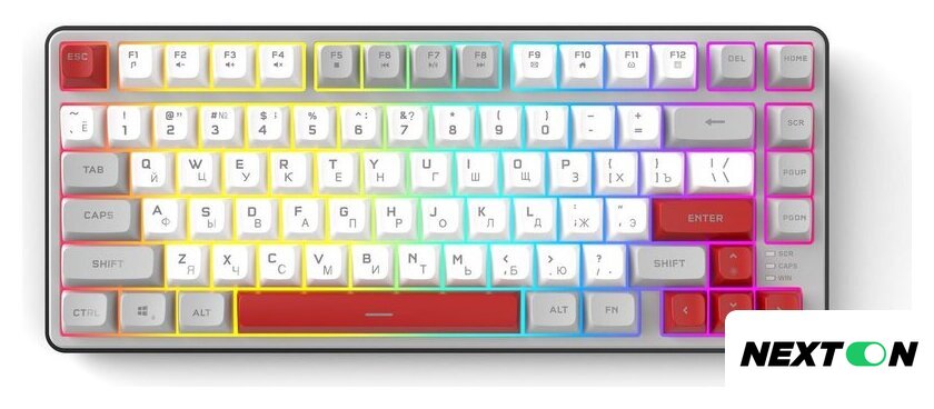 Клавиатура Ritmix RKB-681BL (серый/белый) - Изображение №2 — Интернет-магазин Nexton