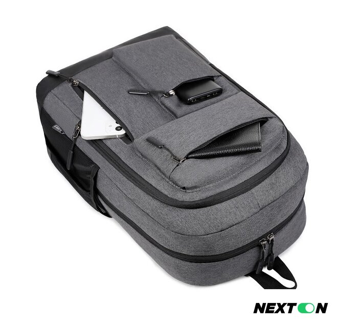 Городской рюкзак Miru Sallerus 15.6 (серый) - Изображение №18 — Интернет-магазин Nexton