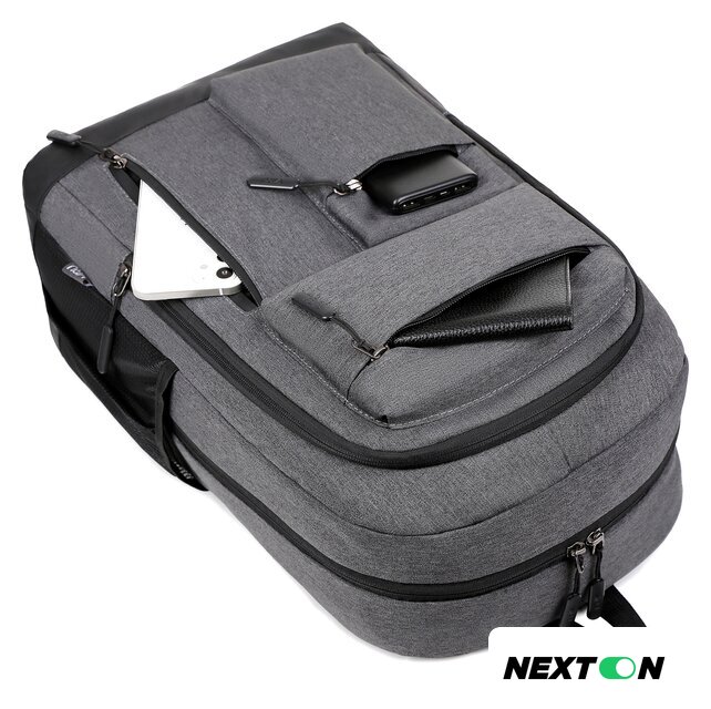 Городской рюкзак Miru Sallerus 15.6 (серый) - Изображение №7 — Интернет-магазин Nexton