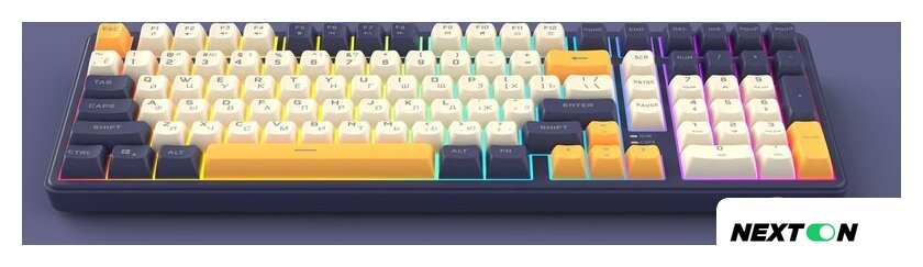 Клавиатура Ritmix RKB-602BL (синий/бежевый) - Изображение №3 — Интернет-магазин Nexton