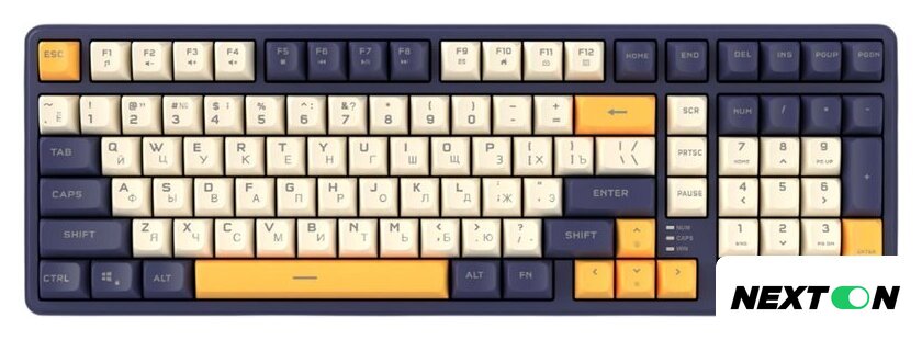 Клавиатура Ritmix RKB-602BL (синий/бежевый) - Изображение №1 — Интернет-магазин Nexton