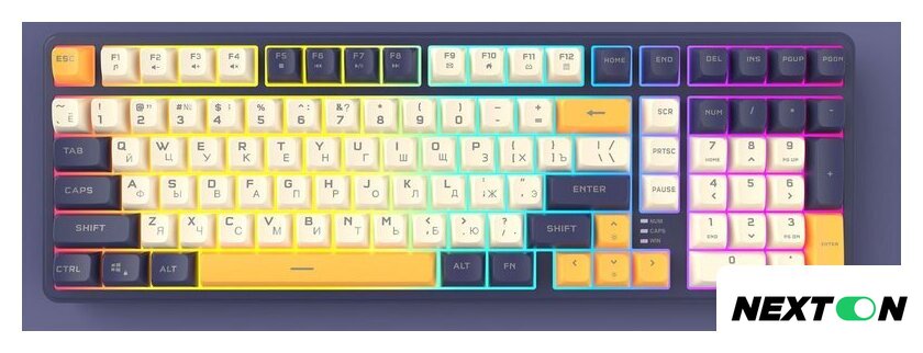 Клавиатура Ritmix RKB-602BL (синий/бежевый) - Изображение №2 — Интернет-магазин Nexton