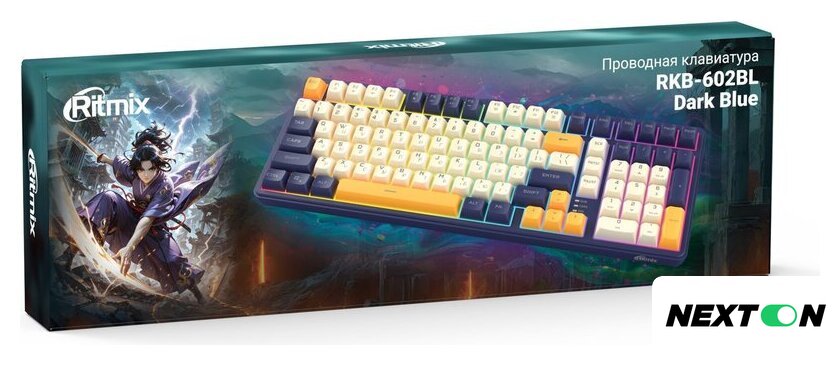 Клавиатура Ritmix RKB-602BL (синий/бежевый) - Изображение №4 — Интернет-магазин Nexton