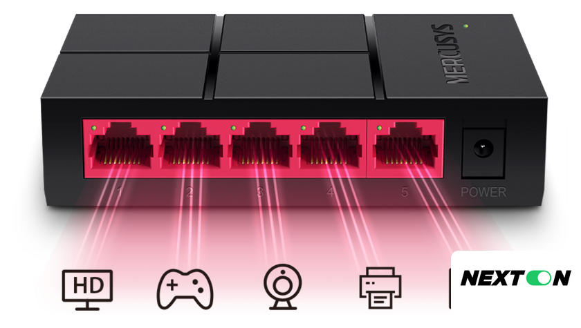 Неуправляемый коммутатор Mercusys MS105G - Изображение №4 — Интернет-магазин Nexton