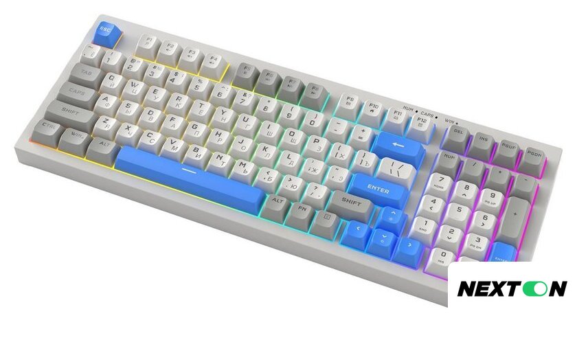 Клавиатура Ritmix RKB-598BL (серый/белый) - Изображение №2 — Интернет-магазин Nexton