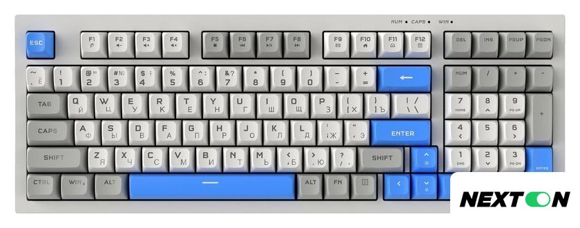 Клавиатура Ritmix RKB-598BL (серый/белый) - Изображение №1 — Интернет-магазин Nexton