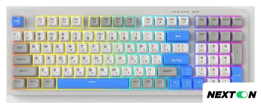 Клавиатура Ritmix RKB-598BL (серый/белый) - Изображение №3 — Интернет-магазин Nexton