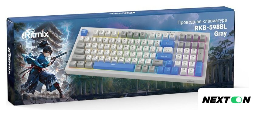 Клавиатура Ritmix RKB-598BL (серый/белый) - Изображение №4 — Интернет-магазин Nexton