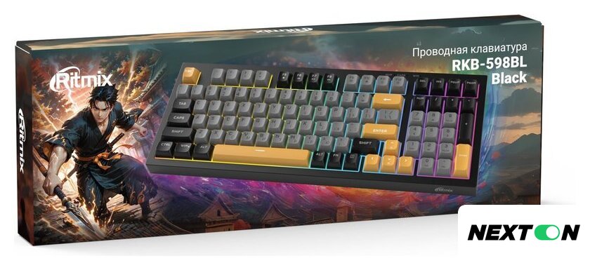 Клавиатура Ritmix RKB-598BL (черный/серый) - Изображение №4 — Интернет-магазин Nexton