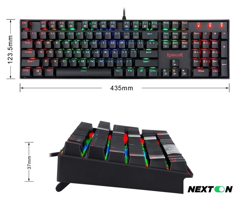 Клавиатура Redragon Mitra (Outemu Blue) - Изображение №5 — Интернет-магазин Nexton