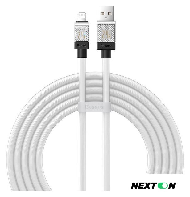 Кабель Baseus CoolPlay Series Fast Charging Data Cable 2.4A USB Type-A - Lightning (2 м, белый) - Изображение №1 — Интернет-магазин Nexton