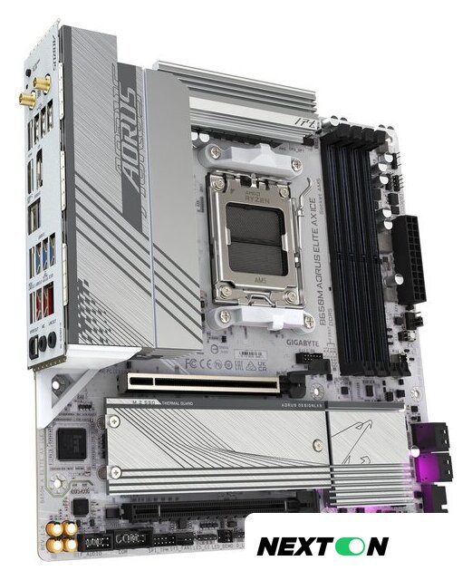 Материнская плата Gigabyte B650M Aorus Elite AX Ice - Изображение №2 — Интернет-магазин Nexton