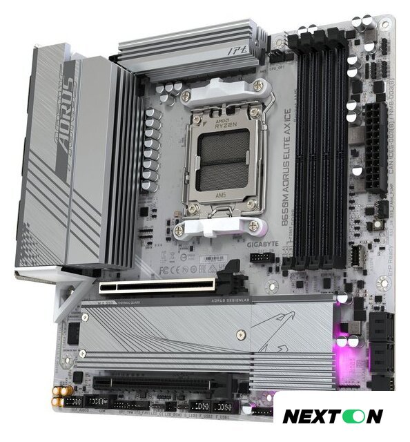 Материнская плата Gigabyte B650M Aorus Elite AX Ice - Изображение №3 — Интернет-магазин Nexton