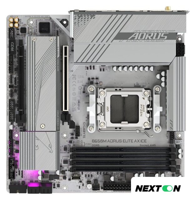 Материнская плата Gigabyte B650M Aorus Elite AX Ice - Изображение №4 — Интернет-магазин Nexton