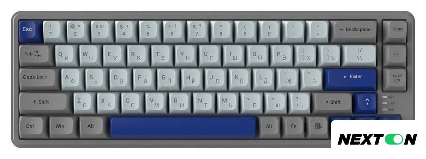 Клавиатура Ritmix RKB-568BL (серый/голубой) - Изображение №1 — Интернет-магазин Nexton