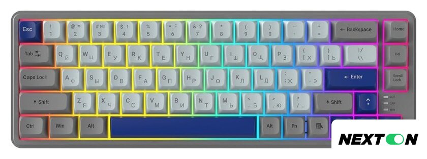 Клавиатура Ritmix RKB-568BL (серый/голубой) - Изображение №2 — Интернет-магазин Nexton