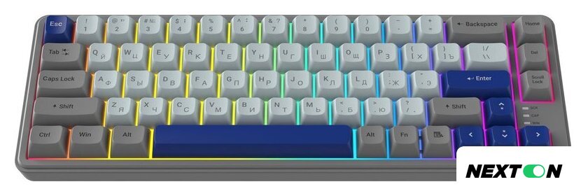 Клавиатура Ritmix RKB-568BL (серый/голубой) - Изображение №3 — Интернет-магазин Nexton