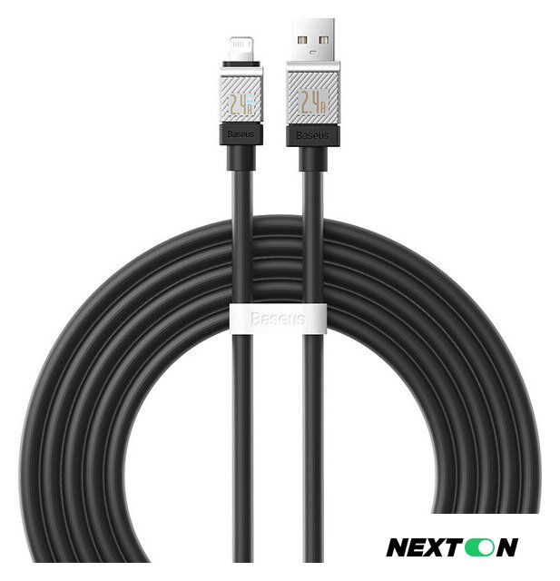 Кабель Baseus CoolPlay Series Fast Charging Data Cable 2.4A USB Type-A - Lightning (2 м, черный) - Изображение №1 — Интернет-магазин Nexton