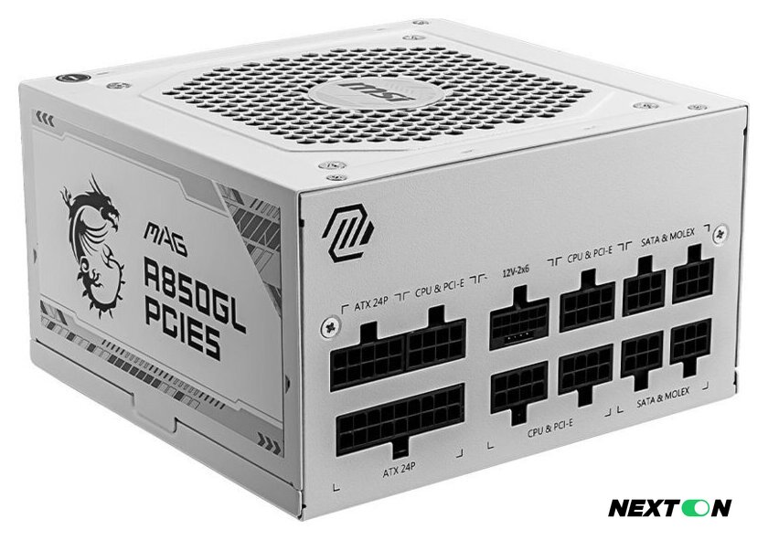 Блок питания MSI MAG A850GL PCIE5 WHITE - Изображение №1 — Интернет-магазин Nexton