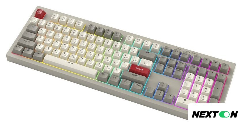 Клавиатура Ritmix RKB-508BL (серый/белый) - Изображение №3 — Интернет-магазин Nexton