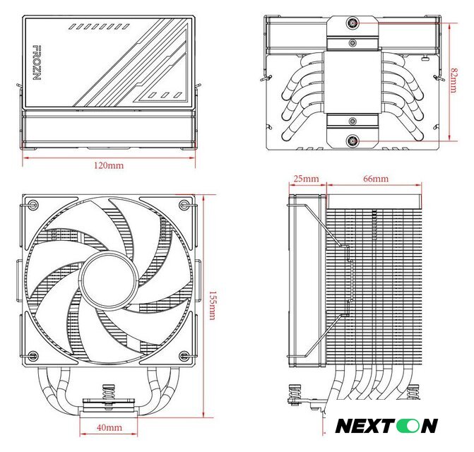 Кулер для процессора ID-Cooling Frozn A610 Black - Изображение №7 — Интернет-магазин Nexton