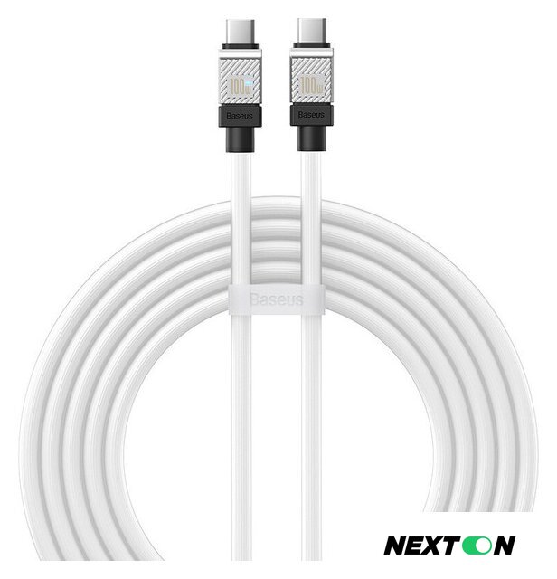 Кабель Baseus CoolPlay Series Fast Charging Data Cable 100W USB Type-C - USB Type-C (2 м, белый) - Изображение №1 — Интернет-магазин Nexton