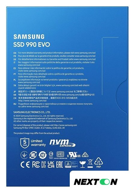 SSD Samsung 990 Evo 1TB MZ-V9E1T0BW - Изображение №6 — Интернет-магазин Nexton