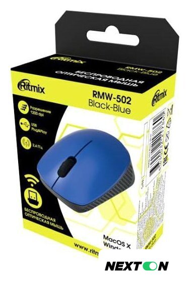 Мышь Ritmix RMW-502 (синий/черный) - Изображение №3 — Интернет-магазин Nexton