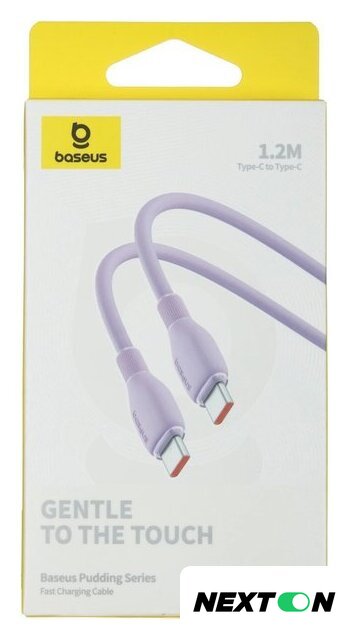 Кабель Baseus Pudding Series Fast Charging Cable 100W USB Type-C - USB Type-C (1.2 м, фиолетовый) - Изображение №4 — Интернет-магазин Nexton