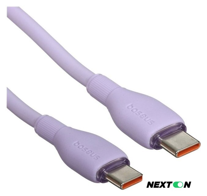 Кабель Baseus Pudding Series Fast Charging Cable 100W USB Type-C - USB Type-C (1.2 м, фиолетовый) - Изображение №1 — Интернет-магазин Nexton